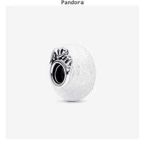 Pandora Glittery White Murano Glass Mom & Love Charm